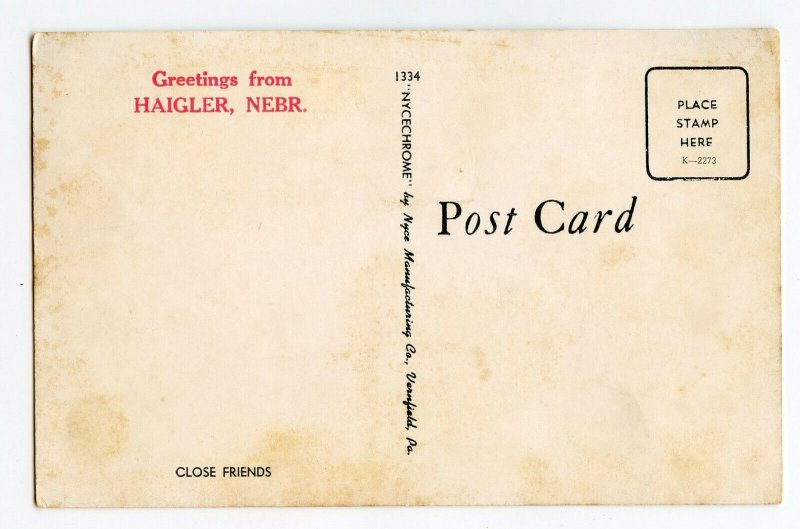 Postcard Greetings From Haigler Nebr. Nebraska Standard View Card