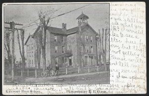 Keyport High School, Keyport, New Jersey, Very Early Postcard, Used in 1905