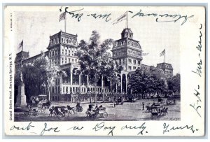1903 Grand Union Hotel Horse Carriage View Saratoga Springs New York NY Postcard 