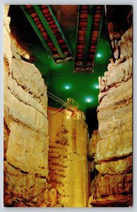 Kentucky~Mammoth Cave Natl Park~Crystal Lake Underground~Boats~1950s Postcard