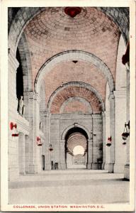 Collonade, Union Station Washington DC Vintage Postcard N24