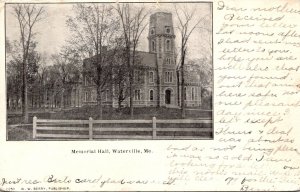 Maine Waterville Memorial Hall 1905