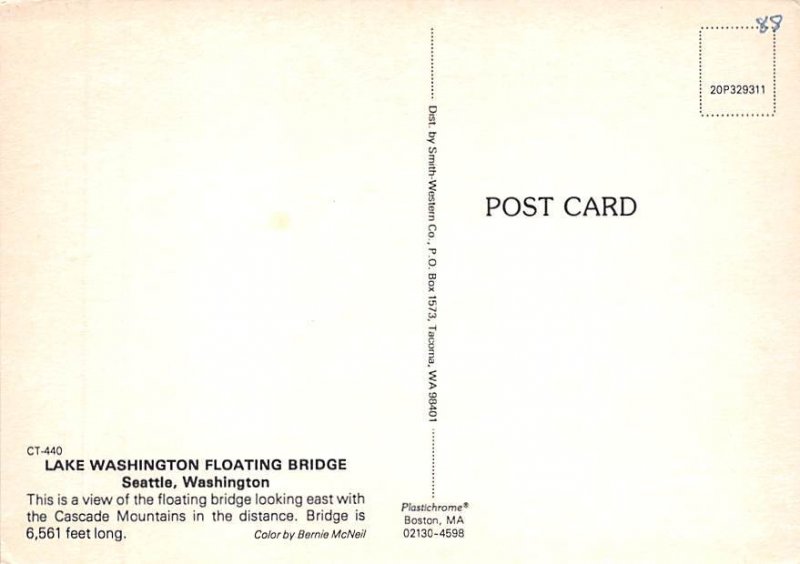 Lake Washington Floating Bridge Lake Washington Floating Bridge, Seattle, Was...