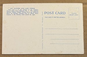 VINTAGE  UNUSED POSTCARD - MT. RAINIER & LAKE TIPSOE, WASHINGTON