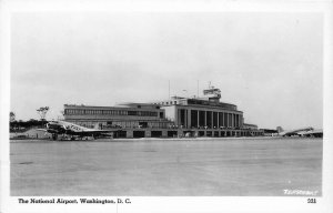 Postcard RPPC Photo Washington DC National Airport Airplane aircraft 23-689