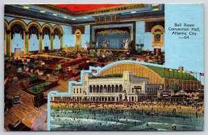 Ball Room Convention Hall Atlantic City New Jersey NJ Huge Building Postcard