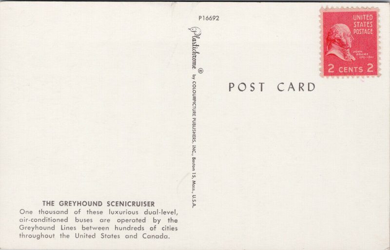 Greyhound Bus Scenicruiser New York Express 2 cent Stamp Postcard G91