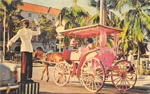 Carriage Taxi and Traffic Policeman Nassau in the Bahamas Unused 