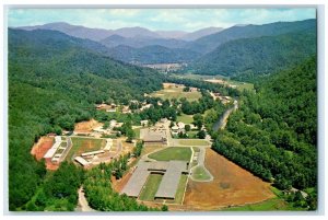 c1960's Aerial View Qualla Indian Reservoir Cherokee North Carolina NC Postcard