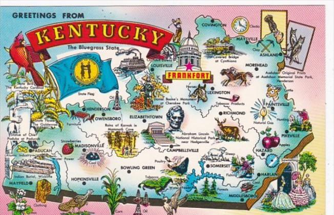 Greetings From Kentucky With Map