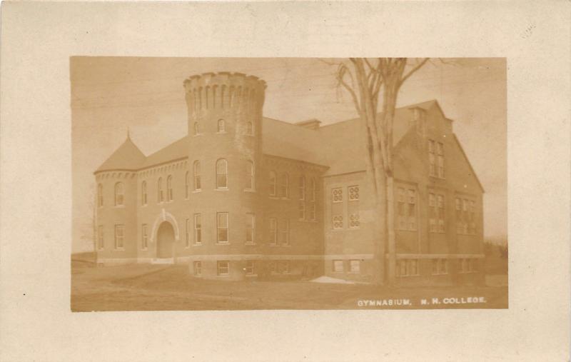 Durham New Hampshire~NH University Gymnasium~Tower on Corner~c1910 RPPC