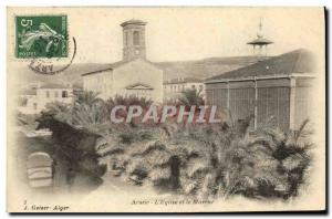 VINTAGE POSTCARD Algerie Arzew the church and market 