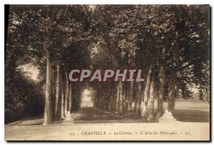 Old Postcard Chantilly Chateau Allee Philosophers