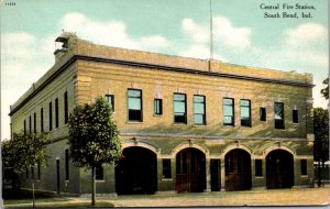 Postcard Central Fire Station in South Bend, Indiana