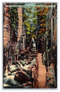 The Flume Gorge Frankonia Notch New Hampshire NH UNP LInen Postcard R27