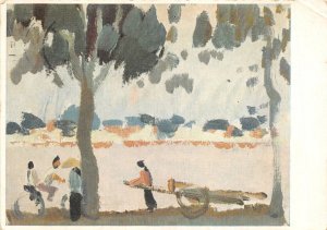 Lot168 gerhard bondzin painting postcard at the west lake near hanoi Vietnam