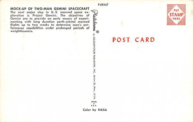 Two Man Gemini Spacecraft U.S Manned Space Exploration View Images 