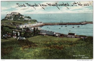 Gorey Harbour, Pier, JERSEY, Channel Islands, UK, PU-1915