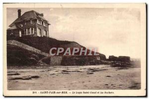 Old Postcard Saint Pair Sur Mer Logis Saint Gaud and Rocks