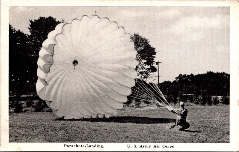 Postcard Parachute Landing at U.S. Army Air Corps 