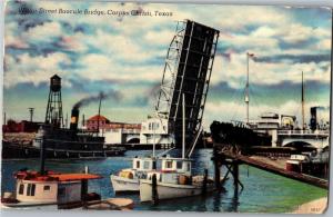Water Street Bascule Bridge, Corpus Christi Texas c1957 Vintage Postcard N02