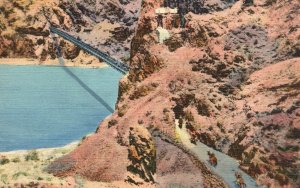 Arizona, Foot Kaibab Trail & Bridge Colorado River Grand Canyon Vintage Postcard