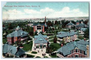 1907 Bird's-Eye View Soldiers Home Exterior Building Quincy Illinois IL Postcard