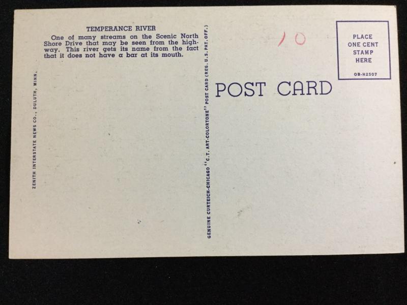 Mid-1900s Temperance River State Park, Cook County, MN postcard