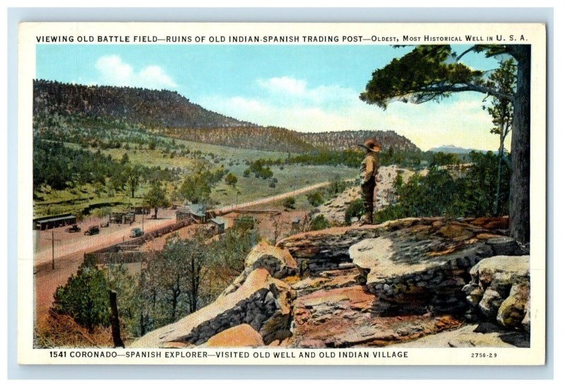 Viewing Old Battle Field Ruins Old Indian Village Glorieta Pass Vintage Postcard 