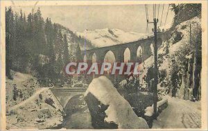Old Postcard Chamonix Viaduct St. Mary in Winter