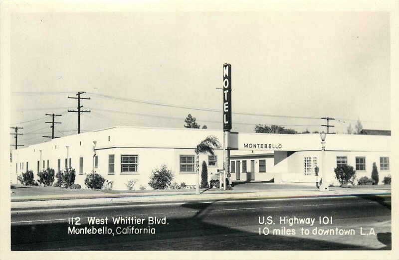 Postcard RPPC 1940s California Montebello Hotel US Hwy 101 occupation CA24-2726