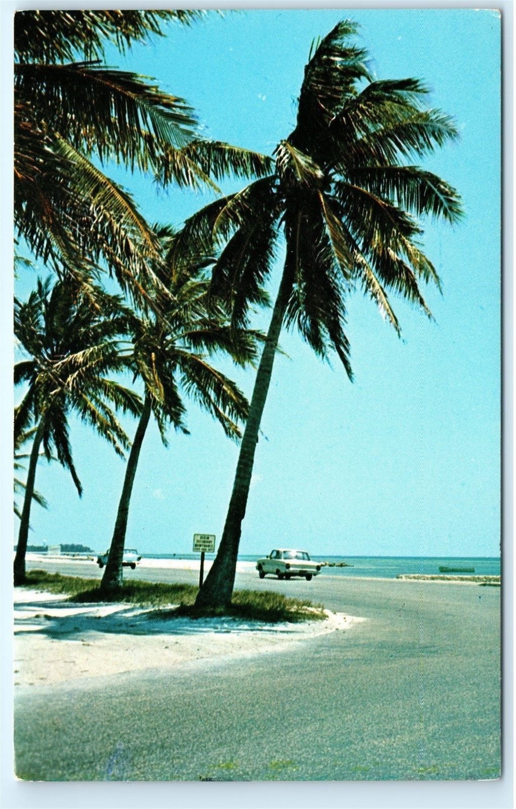 *1960s Port Salerno Florida Post Mark Beach Classic Old Car Vintage Postcard C71 United States