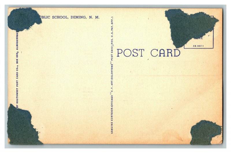 Public School Deming N. M. New Mexico Vintage Standard View Postcard 
