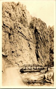 Vtg Postcard RPPC 1920s Estes Park Colorado CO Big Thompson Canyon Bridge UNP