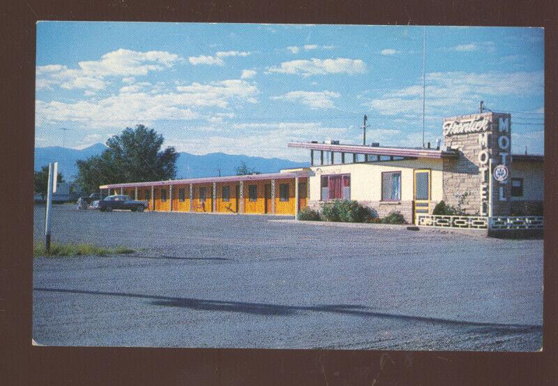 CARRIZAZA NEW MEXICO FRONTIER MOTEL 1950's CARS VINTAGE ADVERTISING POSTCARD