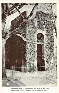 JAMESTOWN~TOWER RUIN-1st PERMANENT ENGLISH SETTLEMENT 1907-REAL PHOTO POSTCARD