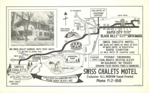 1950s South Dakota Black Hills Swiss Chalets Motel Espe Postcard 22-11691