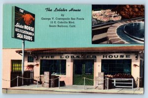 Santa Barbara California CA Postcard Lobster House Cabrillo Blvd. Sea Food c1940