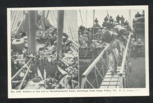 CAMP PEARY VIRGINIA US NAVY PHOTO SEABEES DISEMBARKATION OLD POSTCARD