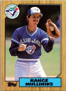 1987 Topps Baseball Card Lance Mulliniks Toronto Blue Jays sk3424