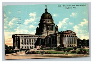 Vintage 1911 Postcard State Capitol Building and Grounds Madison Wisconsin