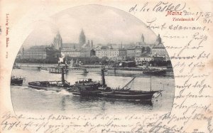MAINZ GERMANY~STEAMER SHIPS~TOTALANSICHT~ 1901 PHOTO POSTCARD