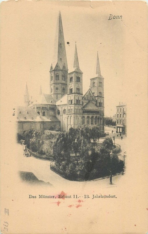 Postcard Germany Das munster erbaut jahrhundert church towers architecture