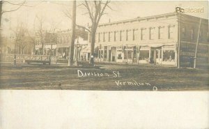OH, Vermilion, Ohio, Division Street, RPPC