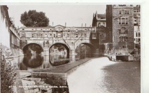 Somerset Postcard - Pulteney Bridge & Weirs - Bath - Real Photo - Ref TZ4115