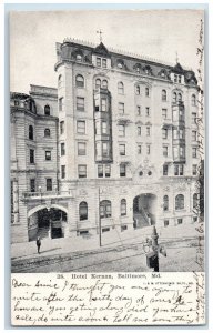 1907 Hotel Kernan Exterior Building Baltimore Maryland Vintage Antique Postcard 