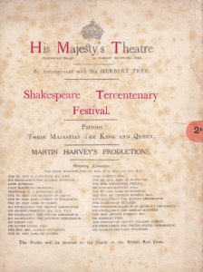 Martin Harvey in King Henry V Shakespeare Antique WW1 Theatre Programme