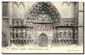 Old Postcard Burgos Cathedral Puerta de Coronería