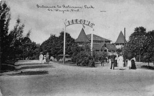 Robinson Park Entrance Fort Wayne Indiana 1910c postcard