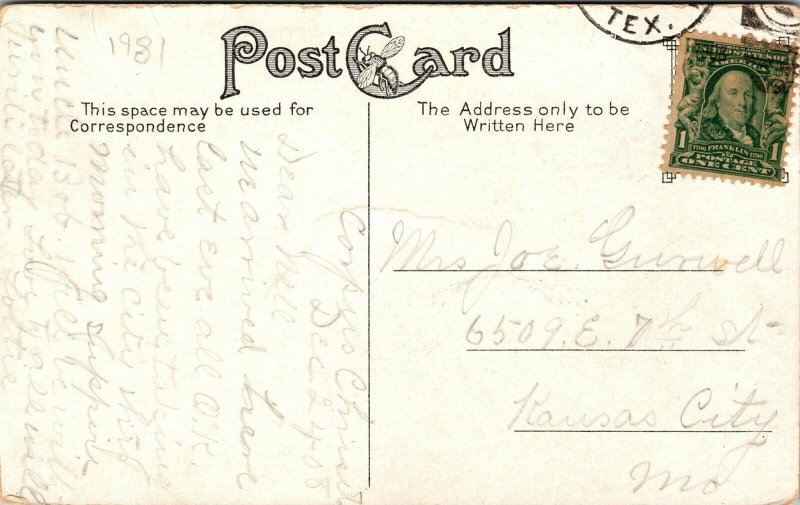 Vtg Corpus Christi Texas TX Seaside Pavilion 1908 Postcard